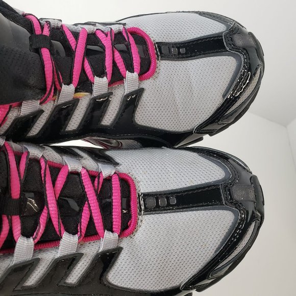 Nike Shox Lace Up Sneakers Black Grey Pink Womens Athletic Casual Shoes Size 7.5 - Picture 13 of 14